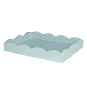 Small Scalloped Eau De Nil Lacquer Tray by Addison Ross